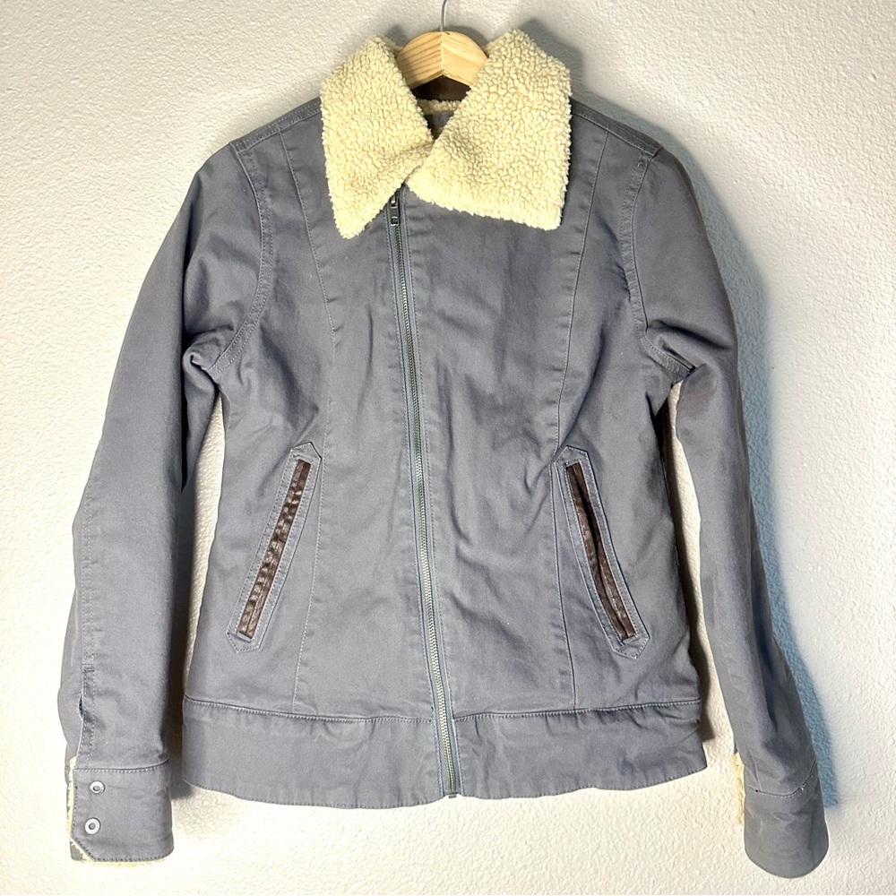 Women's Mountain Khakis Ranch Shearling Sherpa Cotton Grey Jacket XS
